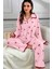 Pamuklu Kiraz Baskılı Biyeli Kışlık Pijama Takımı 1