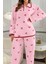 Pamuklu Kiraz Baskılı Biyeli Kışlık Pijama Takımı 4