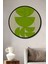 Çerçeve Görünümlü Soyut Sanat Yeşil Geometrik Desenli Ahşap Mdf Dekoratif Tablo Yuvarlak Tablo 1
