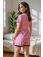 Pembe Yazlık Dantel Detaylı Şortlu Pijama Takımı 4