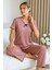 Gül Kurusu Pamuklu Kısa Kollu Pijama Takımı 6