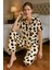 Leopar Baskılı Düğmeli Yazlık Pijama Takımı 1
