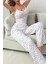 Ekru Ip Askılı Süs Düğmeli Yazlık Pijama Takımı 6
