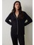 Siyah Puantiye Desenli Uzun Kollu Gömlek Pijama Takımı 7