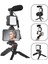 Tripod Telefon Tutucu Kumandalı Mikrofon LED Işık Vlog Video Kayıt 3