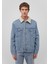 Zander Classic Denim Suni Kürklü Açık Mavi Jean Ceket 0111214-88554 12