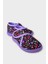 Tematik Cırtlı Çocuk Panduf Okul Kreş Ev Ayakkabısı Kaydırmaz Taban Lila 7