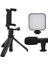 Akıllı Telefon Vlog Kiti Tripod Mini Mikrofonlu Telefon Tutucu 3