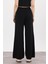 Siyah Geniş Paça Triko Kadın Pantolon 23274 18