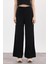 Siyah Geniş Paça Triko Kadın Pantolon 23274 15