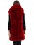 Kadın Kapşonlu Peluş Kürk Yelek Premium Kalite, Tam Astarlı, Uzun Model - Kırmızı 3