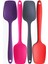 Silikon Kaşık Seti 4lü Büyük Boy Yanmaz Yapışmaz Çizmez Mor-Fuşya-Gri-Kırmızı 27cm 1
