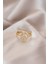 Ayarlamalı Gold Renk Metal Zirkon Taşlı Damla Model Yüzük - TJ-BYK2071 2