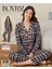 Süet Düğmeli Kadın Pijama Takımı 02089 1