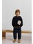 Erkek Çocuk Pamuklu Siyah Çantalı Sweatshirt ve Geniş Paça Pantolon Takım – Günlük Rahat Stil 1