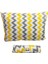 Tek Kişilik Lastikli Çarşaf ve 1 Adet Yastık Kılıfı 100X200 cm Sarı Gri Zikzak 1