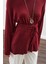 Beli Bağlama Tasarımlı Bluz Bordo 4