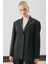 Jun Tek Düğmeli Blazer Ceket Siyah 5