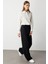 Geniş Paça Beli Lastikli Siyah Triko Jogger Pantolon 2