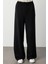 Geniş Paça Beli Lastikli Siyah Triko Jogger Pantolon 3