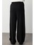 Geniş Paça Beli Lastikli Siyah Triko Jogger Pantolon 5