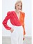 Kadın Bodysuit Kruvaze Yaka Uzun Kol Günlük Kullanım İçin Oranj-Fuşya 13