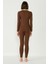 Kadın Uzun Kol Termal Takım Kahverengi Günlük Kullanım İçin Uygun 7