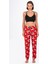Kadın Süet Kalpli Ayıcık Desenli Pijama Tek Alt 1