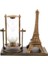 Retro Eyfel Kulesi ve Kum Saati Dekoratif Ahşap Görünümlü Masa Biblosu 4