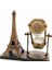 Retro Eyfel Kulesi ve Kum Saati Dekoratif Ahşap Görünümlü Masa Biblosu 5