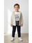 Erkek Çocuk Kapşonlu Hırka Tişört ve Pantolonlu 3'lü Takım 1