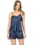-Lacivert Saten Babydoll Şort Takımı 1