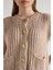 Kadın Vizon Saç Örgü Düğme Detaylı Triko Yelek 5584 2