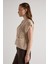 Kadın Vizon Saç Örgü Düğme Detaylı Triko Yelek 5584 7