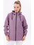 Kadın Su Geçirmez Rüzgar Geçirmez Kapüşonlu Yağmurluk Modern Tasarım Mor 2