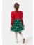 Yeşil Eteği Çam Ağaçlı Kız Çocuk Elbise - Nomi 11