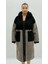Büyük Beden Kapüşonlu Yün Kadın Uzun Kaban 1