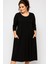 Büyük Beden Geniş Kesim Uzun Kol Viskon Elbise 2