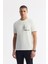 Erkek Ekru Bisiklet Yaka Baskılı Bi-Stretch İnterlok Regular Fit T-Shirt A51Y1135 7