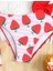 Çocuk Bikini Mayo Mayokini Çilek Desenli Bikini Takımı Pareo Seti 3