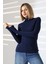 Uzun Kol Dik Yaka Basic Kadın Body T-Shirt 21950 Lacivert 1