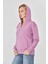 Kadın Tam Fermuarlı Kapüşonlu Pamuklu Eşofman Üstü Lila 9508-L 7