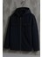 Erkek Oversize Premium Lacivert Kapşonlu Mont 1