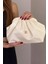 Kadın Krem Yumuşak Deri El ve Omuz Askılı Clutch Çanta 5