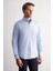 Mavi Yarım Italyan Yaka Uzun Kol Slim Fit Pamuklu Gömlek 1004255189 1
