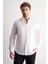 Beyaz Düğmeli Yaka Örme Uzun Kol Performans Ürün Slim Fit Esnek Gömlek 1004255270 3