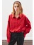 Crop Balon Form Gömlek Kırmızı 1