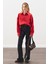 Crop Balon Form Gömlek Kırmızı 2