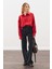 Crop Balon Form Gömlek Kırmızı 3