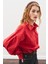 Crop Balon Form Gömlek Kırmızı 4